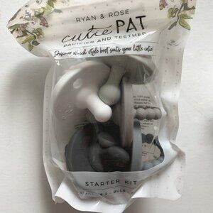 5 pc Ryan & Rose Cutie PAT Pacifier & Teether Starter Kit Set Alloy